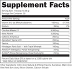 Bucked Up Pre Workout 6 Grams Citrulline, 2 Grams Beta Alanine, and 3 Other Registered trademarked Ingredients (Red Raz)