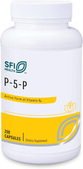 Klaire Labs SFI Health P-5-P - 30 Milligrams of Bioactive Vitamin B6 Pyridoxal-5-Phosphate for Metabolic & Liver Support, Hypoallergenic (100 Capsules)
