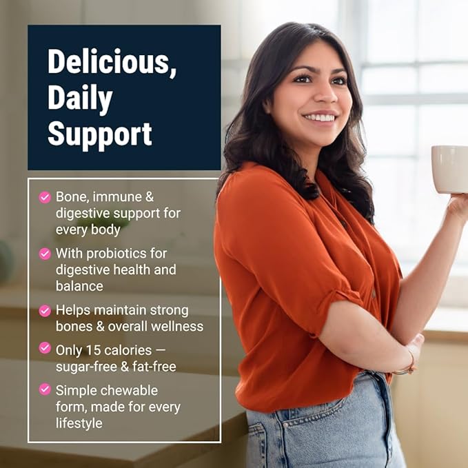 BariatricPal Sugar-Free Calcium Citrate Soft Chews | 500mg with Vitamin D & Probiotics | Piña Colada | 90 Count (1 Month Supply)