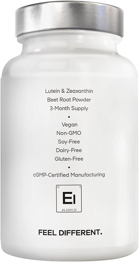 Amen Eyes Lutein Zeaxanthin Supplement - Eyes Vitamins - Lutein and Zeaxanthin from Marigold Extract, Red Beet Root Powder, Black Pepper Fruit Extract - 3-Month Supply Eye Care - Non-GMO - 90 Capsules