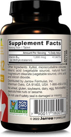 Jarrow Formulas Methyl Vitamin B-12 1000 mcg, 100 Chewable Tablets, Lemon Flavored- Vitamin B12 - Supports Cellular Energy Production, Brain Health & Metabolism - 100 Servings (Pack of 2)