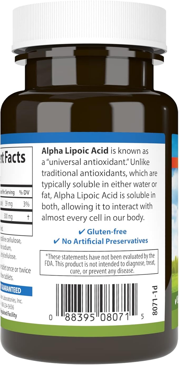 Carlson - Alpha Lipoic Acid, 300 mg, Promotes Energy Production, 90 Tablets