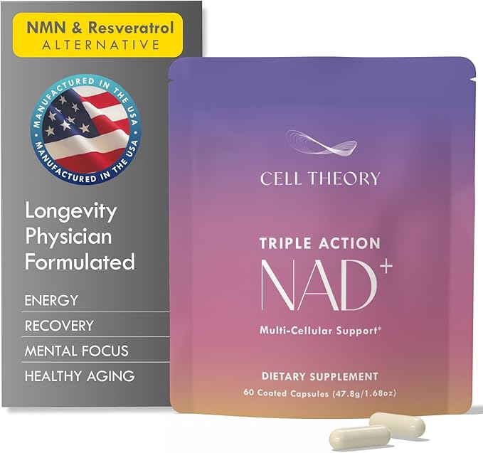 NAD+ Supplement – Triple Action Liposomal NAD+ & NADH Formula for Cellular Energy, Mitochondrial Support, and Longevity, Developed by Dr. Halland, 60 Capsules (30-Day Supply)
