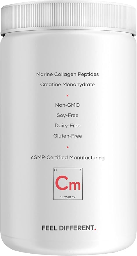 Codeage Creatine Collagen Peptides - Creatine Monohydrate Powder Supplement, Wild-Caught Marine Collagen, Biotin, Magnesium, Vitamin C, Hyaluronic Acid - Mango Flavored - Non-GMO - 15 Oz