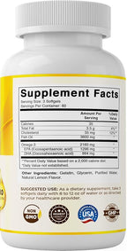 Vitamatic Triple Strength Omega 3 Fish Oil 3600mg Per Serving, 2160mg Omega 3 Fatty Acids, 1296mg EPA + 864mg DHA, Burpless Lemon Flavor, 180 Softgels (Pack of 2)