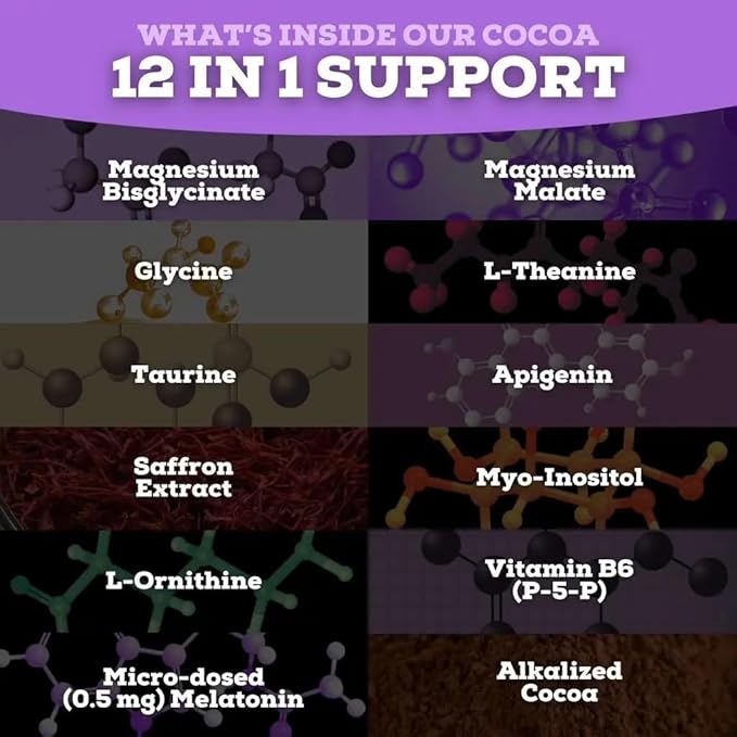 Black Forest Sleepy Hot Cocoa - Magnesium Hot Chocolate Sleepy Cocoa Sleep Powder for Adults with Melatonin & L-Theanine - Natural Sleep Drink Mix for Deep Sleep & Relaxation, Sleep Powder 22 Servings