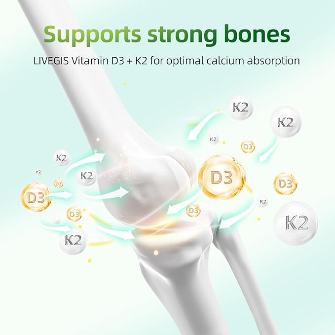 Vitamin D3 K2 Softgels, D3 10000 IU with K2 (MK-7) 200 mcg with Coconut Oil Softgels, Easy to Swallow 2 in 1 Vitamins D & K, Supports Calcium Absorption, Immune and Heart Health - 90 Counts