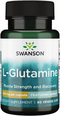 Swanson Amino Acid Ajipure L-Glutamine Pharmaceutical Grade 500 Milligrams 60 Veg Capsules
