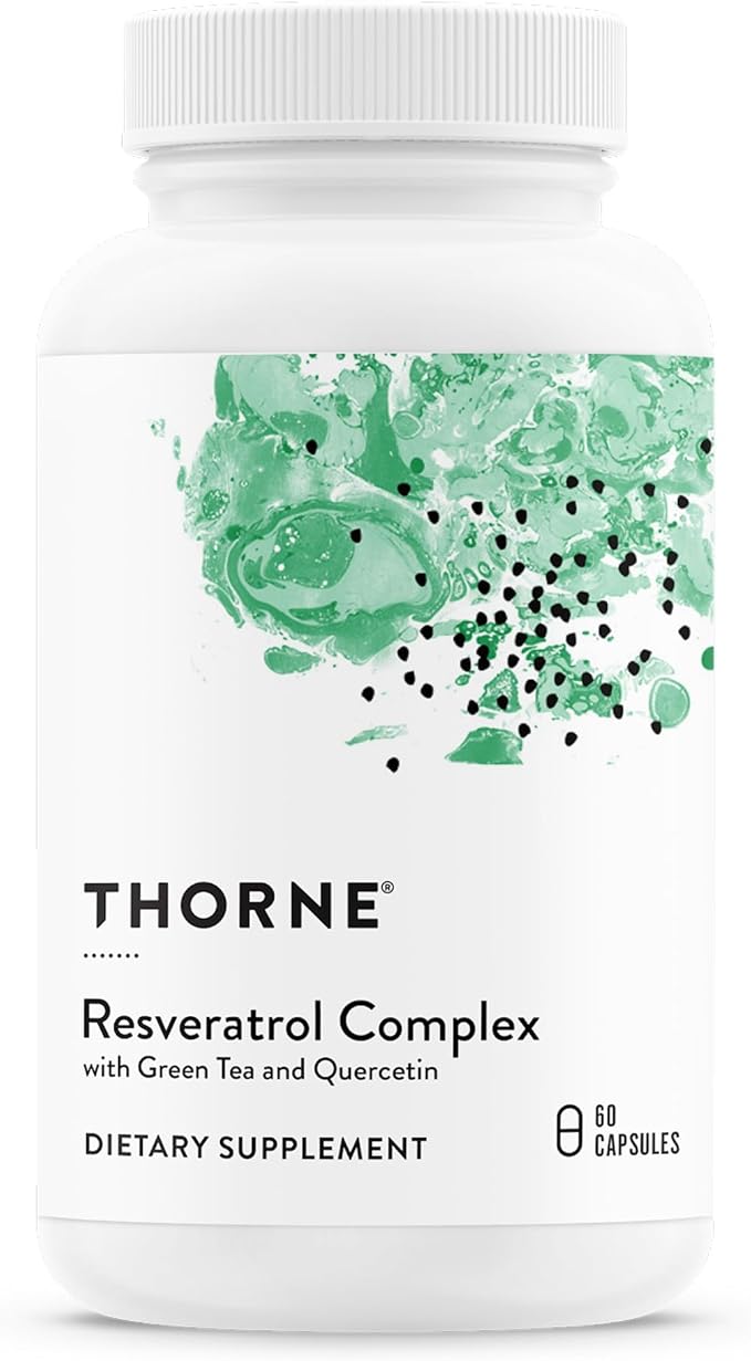 THORNE - Resveratrol Complex - Supports Healthy Aging* - Trans-Resveratrol Supplement with Green Tea, Quercetin & Curcumin Phytosome - Third-Party Certified - Gluten, Dairy & Soy-Free - 60 Capsules