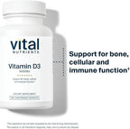 Vital Nutrients Vitamin D 5000 IU - Vitamin D3 Supplement - Healthy Bones, Teeth, Muscles*- Cellular & Immune Function - Calcium Absorption - Gluten, Dairy and Soy Free - 180 Capsules