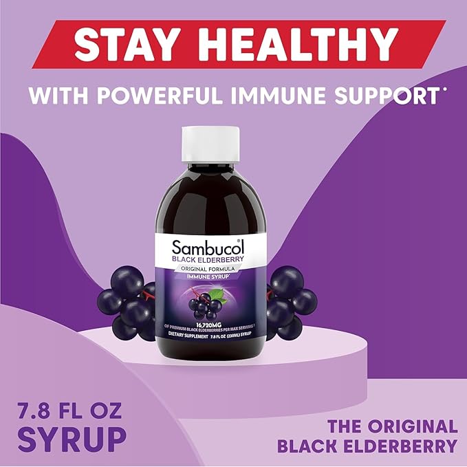 Sambucol Black Elderberry Syrup Original Formula, 7.8 Ounce Bottle