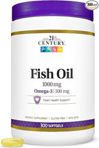 21st Century Fish Oil 1000 mg Softgels, 300-Count (Pack of 3)