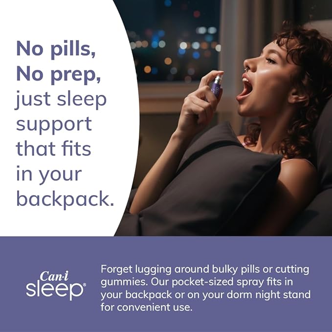 Can-i Sleep Aid Spray for Adults – Fast-Acting Sleep Spray for Sleeplessness, Travel & Students – Fall Asleep Fast & Stay Asleep – Melatonin Spray with GABA & 5-HTP – 180 Servings (6 Pack)