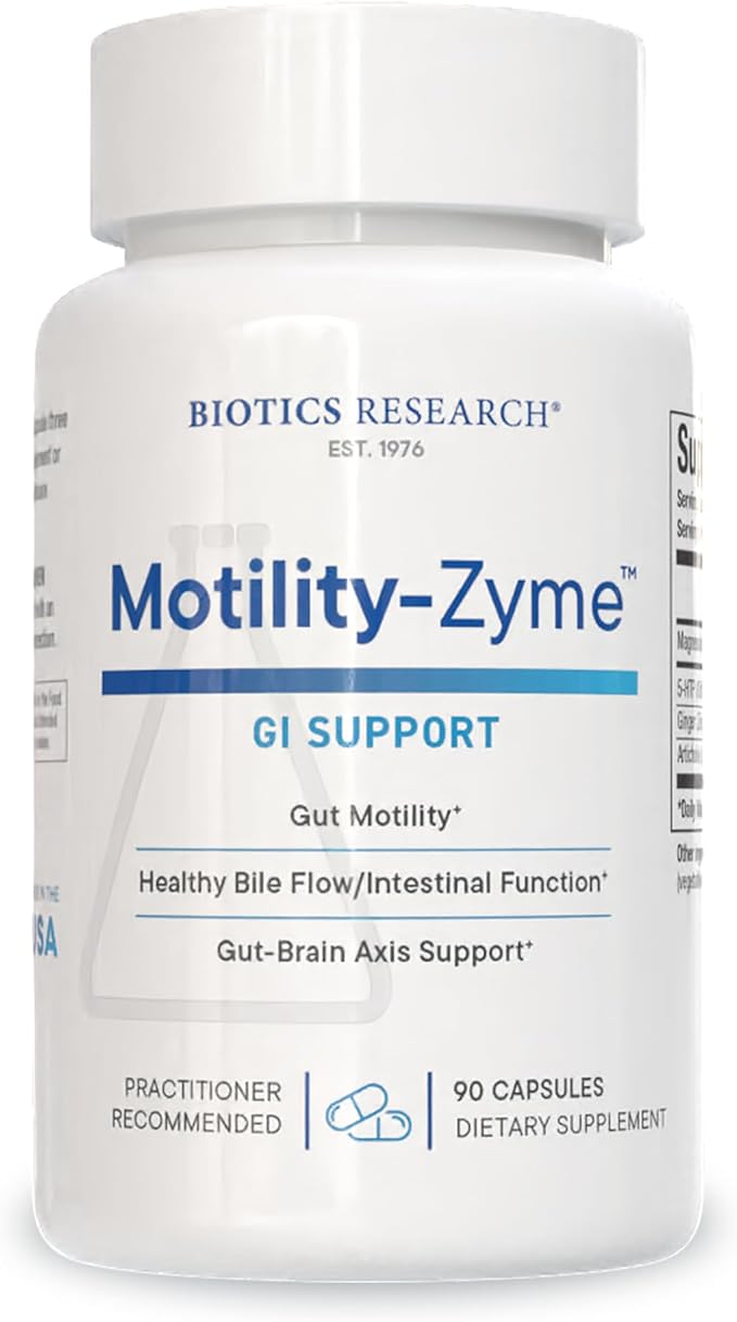 BIOTICS RESEARCH Motility-Zyme™ - Professional-Grade Digestive Support Formula - with Artichoke Extract, Ginger, 5-HTP & Magnesium Citrate - Non-Laxative Gut Motility Support