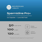 Neurogan Spermidine PRO Supplement Capsules - 50mg Per Serving, 60-Day Supply - Enhanced Absorption for Longevity Routine - Spermidine 3HCl Spermidine Supplements for Men & Women