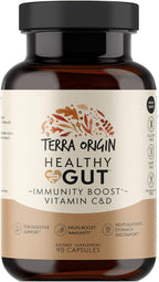 TERRA ORIGIN Healthy Gut Capsules with Immunity Boost | 90 Capsules | Non GMO, Gluten Free, Dairy Free | Digestive Support for Men and Women