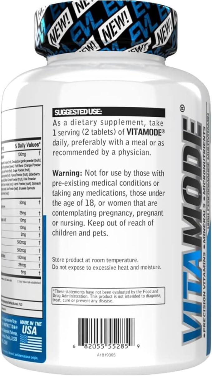 EVL Advanced Daily Multivitamin - Men's Multivitamin with Essential Minerals Phytonutrient Complex and VitaMode Active Mens Vitamins for Energy with Lycopene for Muscle Bone and Immune Support