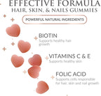 Hair Vitamins Gummies - Sugar Free Hair Growth Support Gummy with Biotin 5000 mcg Per Serving, Vitamin A, B12, C, D, E, Folic Acid - Supports Strong Beautiful Hair and Nails, Vegetarian - 60 Gummies