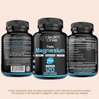 Health Dose Triple Magnesium Complex 1000 mg | L-Threonate, Bisglycinate, Citrate & Malate Blend | Support for Muscle Relaxation, Sleep & Cognitive Function | 120 Capsules | All-in-One Formula