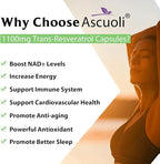 99% Ultra Purity Trans-Resveratrol 1100mg, 3-in-1 Advanced Formula Organic Resveratrol Supplement, Max Antioxidant, Anti-Aging, Skin Health, Cell Repair, Boost NAD+, Immune & Energy, 60 Caps