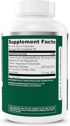 Essential Elements Magnesium Plus Zinc with Vitamin D3 - Scientifically Formulated Heart, Bone, & Muscle Support - 225mg Triple-Strength Magnesium Complex with Glycinate, Malate, Citrate - 540 Count