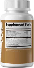 10-IN-1 Cortisol Supplements w/ KSM-66® Ashwagandha 300mg + L-Theanine 250mg, Magnesium Glycinate, Saffron, Phosphatidylserine, Turmeric & Vitamin C D3 B6 B5, For Women Men, 120 Capsules 2 Pack