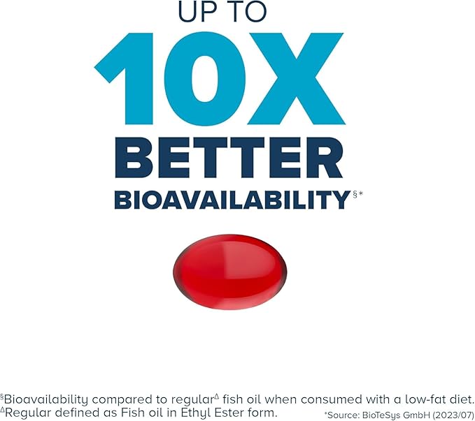 Qunol Advanced Omega 3 Krill and Fish Oil Complex, 10x Better Bioavailability, One Pill Dose, 250mg EPA & DHA, Supports Brain, Eye, Heart and Joint Health, 60 Count (Pack of 1)