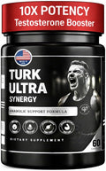 Turkesterone & Tongkat Ali for Men (60 Capsules) - Turkesterone 500mg + Tongkat Ali 500mg + Apigenin 25mg + BioPerine 5mg per serving to boost stamina, muscle growth and builder - Made in The USA