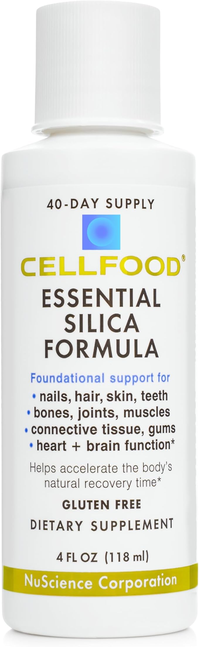 Cellfood Essential Silica Anti-Aging Formula - 4 fl oz, 3 Pack - Supports Healthy Bones, Joints, Hair, Skin, Nails, Teeth & Gums - Easy to Absorb - Gluten & Thiaminase Free, Non-GMO - 120-Day Supply