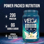 Vega Premium Protein + Supergreens, Chocolate – 20g Vegan Protein, Dairy & Gluten Free, 28.8 oz, 25 Servings (Pack of 12)