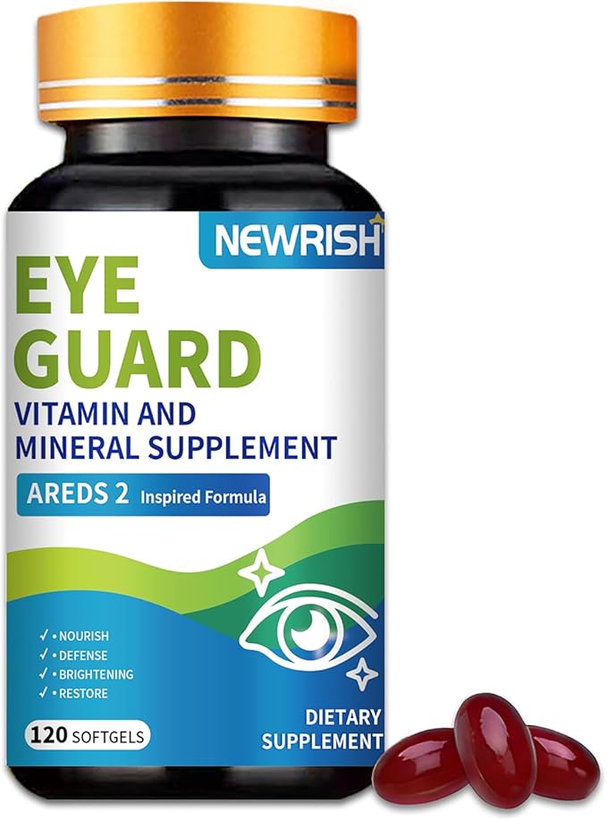 AREDS 2 Formula 120 Softgels - High Potency Lutein & Zeaxanthin, Non-GMO Gluten-Free Multivitamin Mineral Supplement