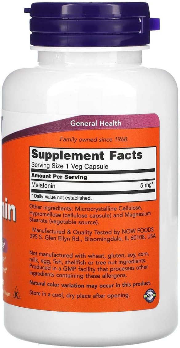 Melatonin, High Potency, 5 mg, 180 Vcaps (2-Pack)