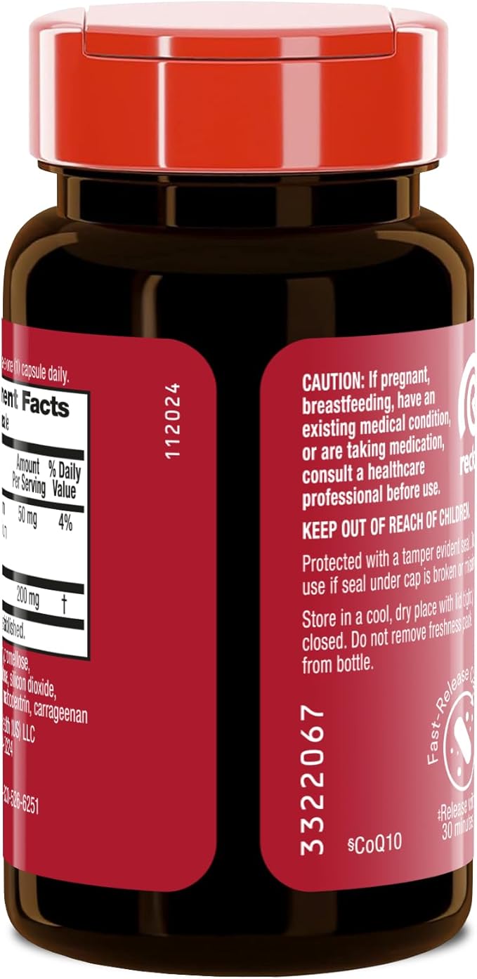 MegaRed Advanced CoQ10 Supplements- 200mg Per Serving, Powerful Antioxidant that Supports Cellular Energy Production and Protects Against Free Radicals*- 30 Coenzyme Q10 Capsules, 30 Servings