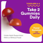 SmartyPants Toddler Multivitamin Gummies, Omega 3 (DHA/EPA), Vitamins D3, C, Vitamin B12, B6, A, K & Zinc, Biotin, Gluten Free, Three Fruit Flavors, 60 Count (30 Day Supply)