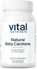 Vital Nutrients Natural Beta Carotene 25,000IU - Precursor to Vitamin A - High-Dose Antioxidant - Vision, Skin, and Health Support - Gluten, Dairy, Soy Free - 90 Softgels