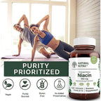 Natural Nutra Time-Release Slow Niacin 500mg (Vitamin B3), Support Energy Production, Promotes Cardiovascular Health, Promotes Skin Health and perceptual Function, 100 Vegan and Vegetarian Tablets