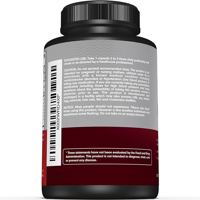 Sunergetic Premium Blood Pressure Support Supplement for Cardiovascular & Heart Health with Garlic, Hawthorn & Hibiscus (90 Capsules)