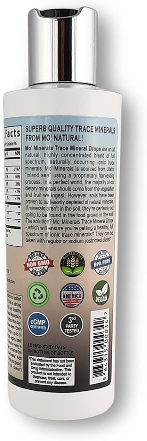 Mo' Minerals Trace Mineral Drops | 72+ Ionic Trace Minerals| 8 oz.