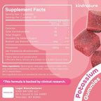 KINDNATURE High Potassium Gummies 500mg for Leg Cramps & Electrolyte Support - Chewable Pure Potassium Bicarbonate Supplement - Adults & Kids - Vegan, Non GMO - 60 Gummies (30 Day Supply)