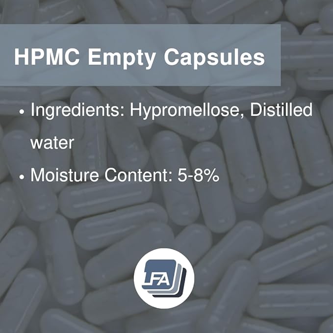 Empty 00 Capsules - Vegan HPMC - 500 Count - Pill Capsules Empty Fits Capsule Filling Tray - Joined Vegetarian Caps Easy Snap for DIY Powder Supplement Pills - Certified Halal Kosher