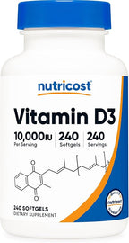 Nutricost Vitamin D3 10,000 IU, 240 Softgel Capsules - Potent, Non-GMO, Gluten Free Vitamin D