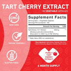 PUREFINITY Tart Cherry Capsules – Uric Acid Flush & Cleanse to Support Joint & Muscle Comfort with 3000 mg Raw Extract, Non-GMO, Gluten Free, Vegan – 180 Count (6 Month Supply)
