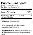 Swanson Full Spectrum Milk Thistle Liver Health Supplement for Adults Seeking Natural Detoxification and Antioxidant Support - 500 mg (100 Vegan Capsules)