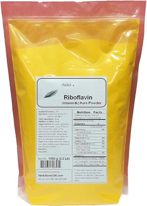 Vitamin B2 Riboflavin Pure Powder Energy (227 Grams (8.0 oz))