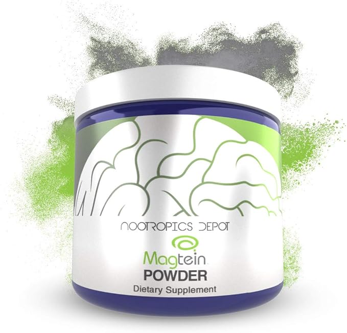 Nootropics Depot Magtein Magnesium L-Threonate Powder | 60 Grams | Mineral Supplement | Natural | Supports Mitochondrial Function, Cognitive Function | Promotes Heart and Cardiosvascular Health