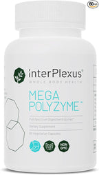 InterPlexus Mega-Polyzyme - Full Spectrum Vegetarian Digestive Enzymes with Bromelain for Gastrointestinal Support - Gluten Free, Dairy Free, Soy Free - 60 Capsules (60 Servings)