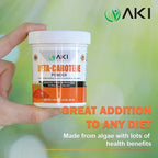 AKI Beta Carotene 10% Powder (1.5oz/42.52g) Highly Concentrated flavouring Fount of Vitamin A, May Helps to Support Body Functions, Skin, Immune System and Eye - GMO Free & Vegan Friendly