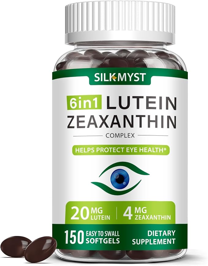 Lutein and Zeaxanthin Supplement - Eye Vitamins 150 Softgels, 20mg Lutein & 4mg Zeaxanthin with Vitamins C, E, Zinc, Copper for Blue Light Protection, Eye Health Support, 5 Months Supply