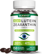 Lutein and Zeaxanthin Supplement - Eye Vitamins 150 Softgels, 20mg Lutein & 4mg Zeaxanthin with Vitamins C, E, Zinc, Copper for Blue Light Protection, Eye Health Support, 5 Months Supply