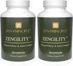 Zen Principle Zengility™ Joint Support & Bone Strength Supplement – Fast-Acting Relief with MSM, Plant Calcium, Vitamin K2 & D3. Shellfish-Free Vegan Formula for Mobility & Comfort. 240 Capsules